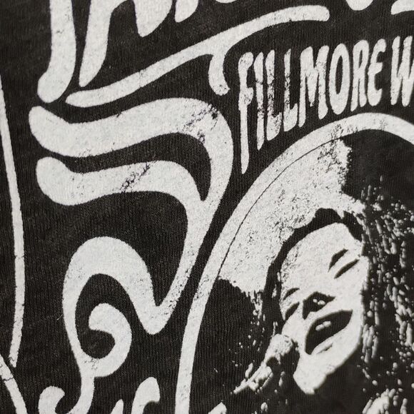 Janis Joplin Top Oversized Size Small Gray with White Iron on Graphics - Picture 6 of 10